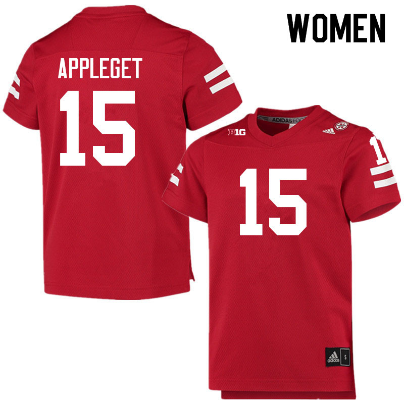 Women #15 Jake Appleget Nebraska Cornhuskers College Football Jerseys Sale-Scarlet - Click Image to Close